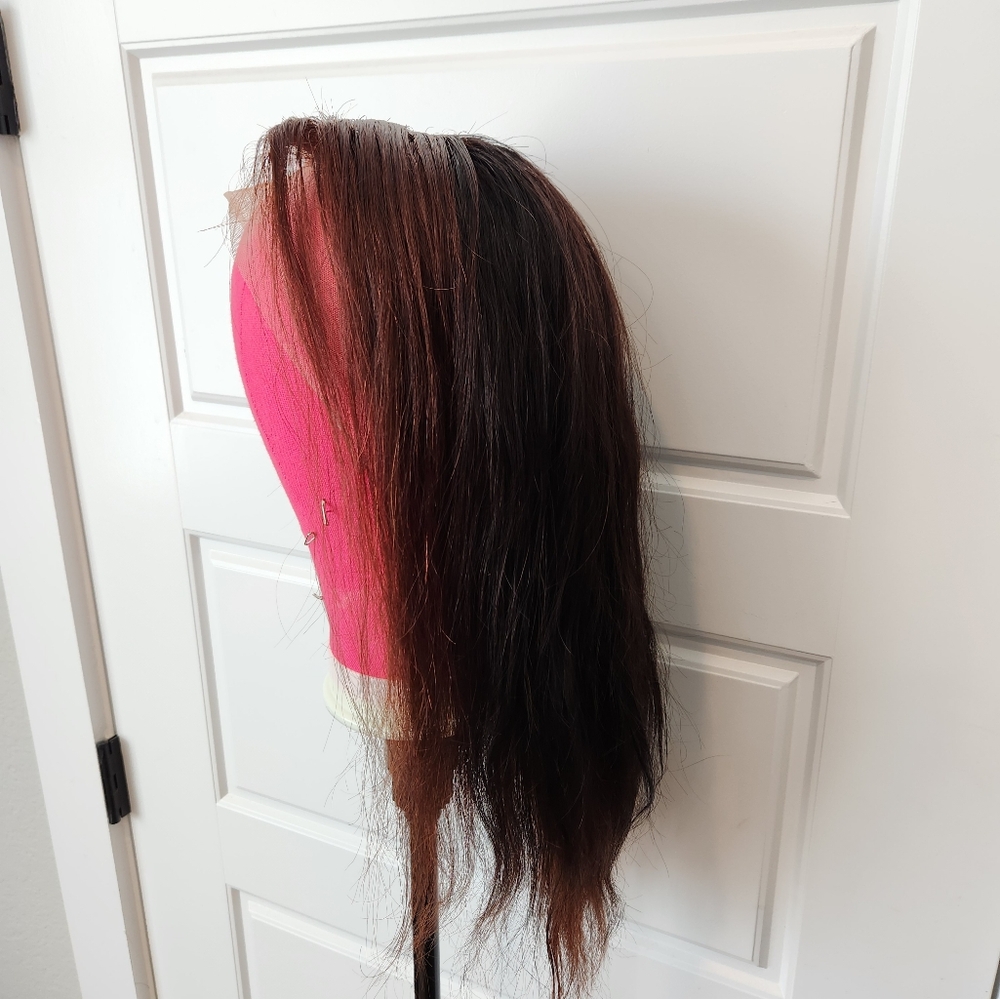 Human Hair Halo Dyed Lacefront Wig - Picture 2 of 9
